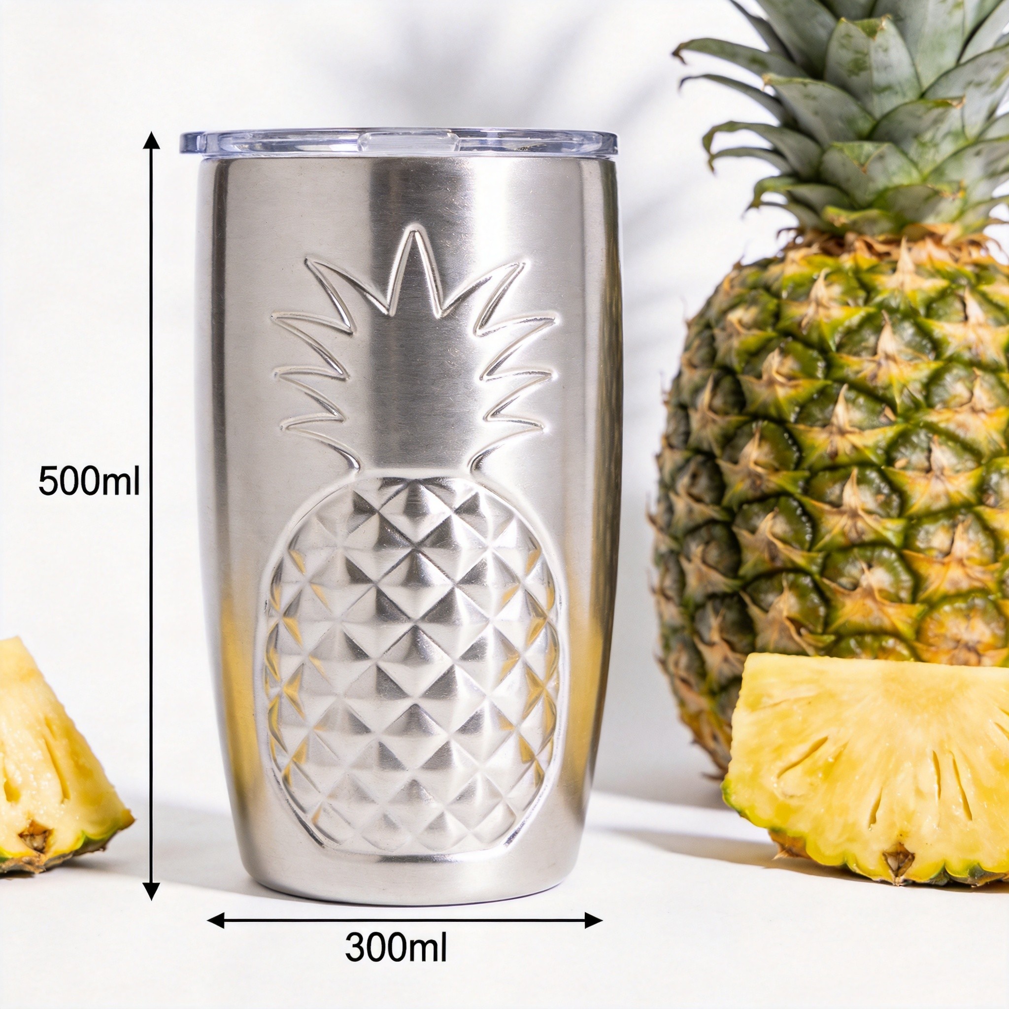 Fashionable Stainless Steel Pineapple Tumbler Reusable
