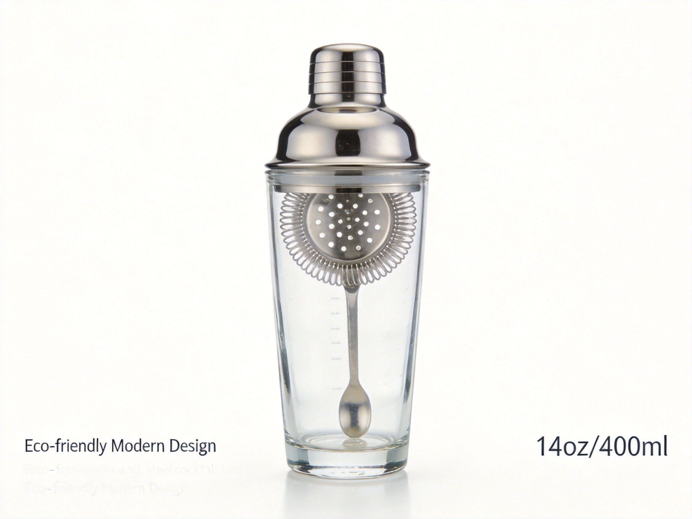 Factory Direct Stainless Steel Glass Cocktail Shaker