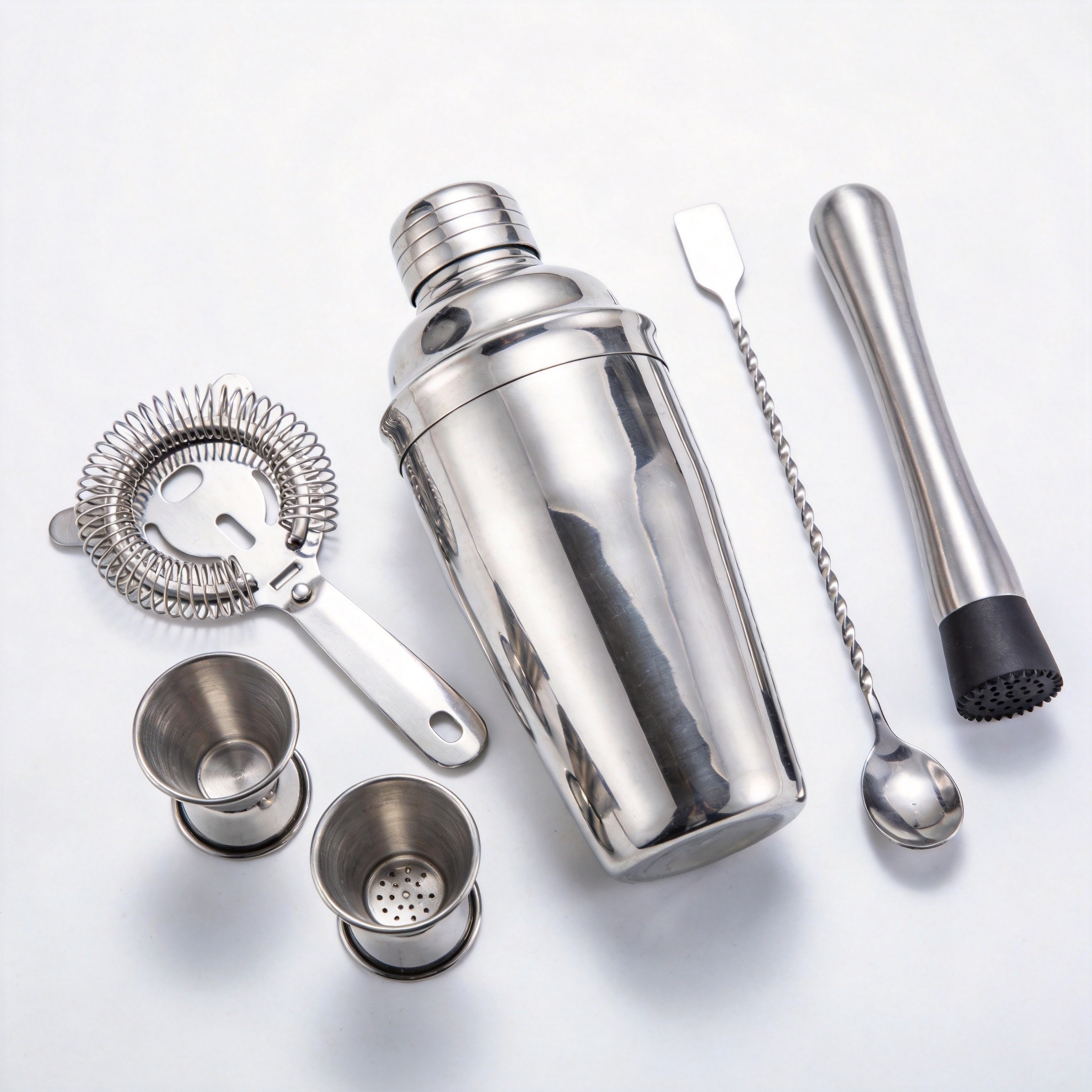 Stainless Steel Durable Reusable Eco-Friendly Modern Cocktail Shaker Bar Kit Set