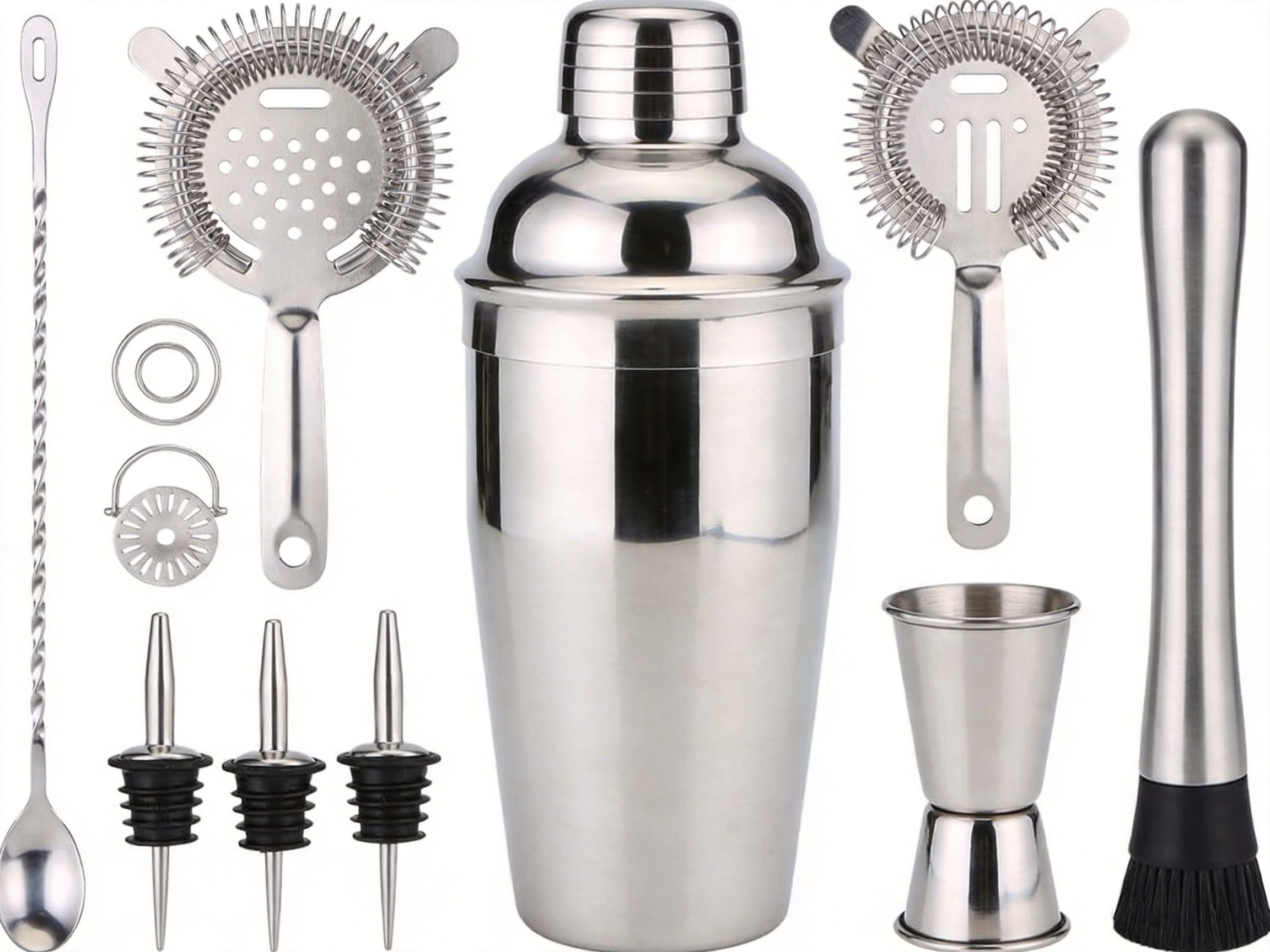 22-Piece Reusable Stainless Steel Eco-Friendly Cocktail Shaker Set
